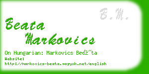 beata markovics business card